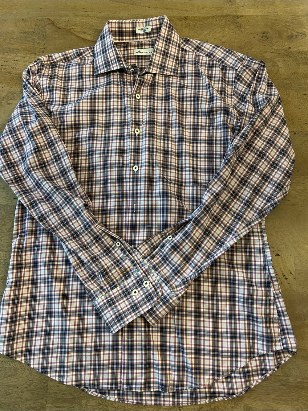 Peter Millar Men's Plaid Button-Down Shirt Size L